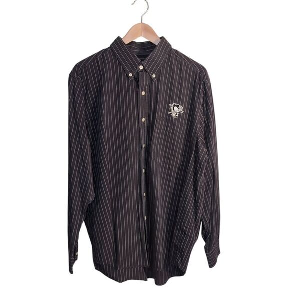 Antigua Pittsburgh Penguins Men's Button-down Shirt L - Picture 1 of 5